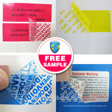 Zuverlässige und gute Tamper Evident Seals void Label